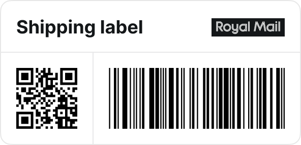 shipping label by royal mail